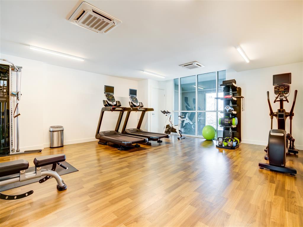 Interior of gym with exercise machines
