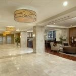 View of the lobby looking toward the elevators.