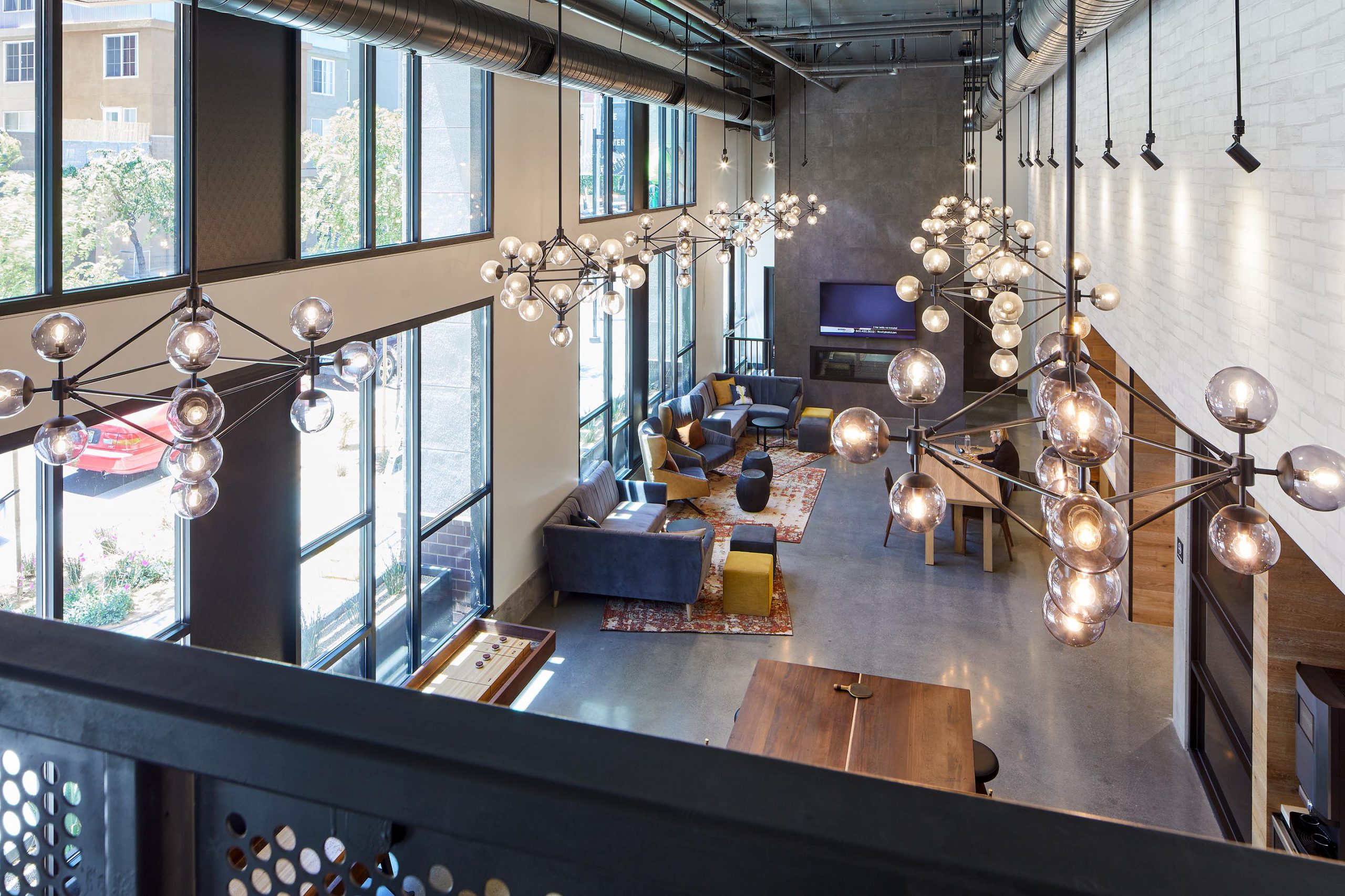 Spacious lobby with 2-story ceiling height