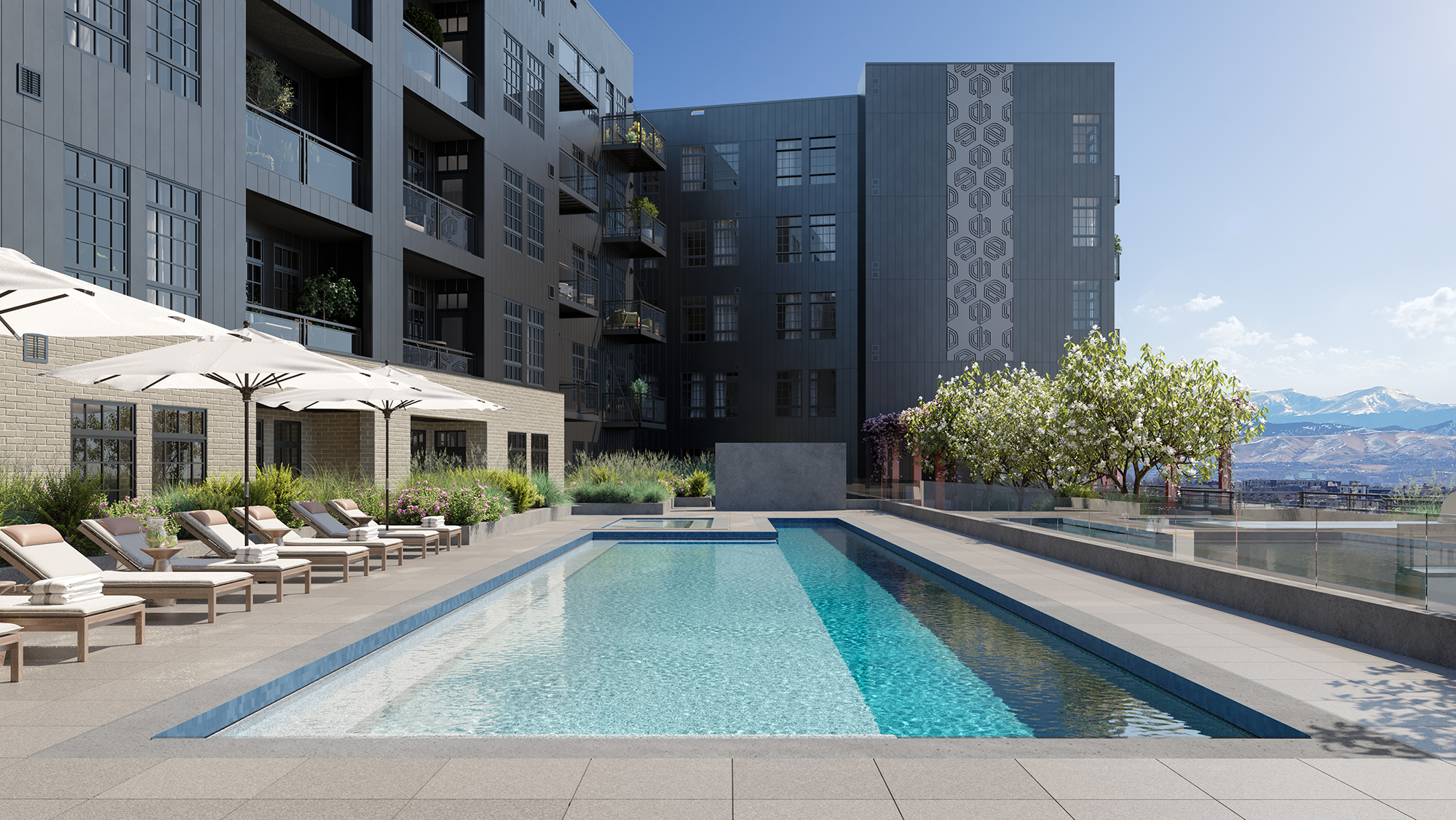Exterior of roof top swimming pool