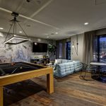Interior with billiard table and couch area