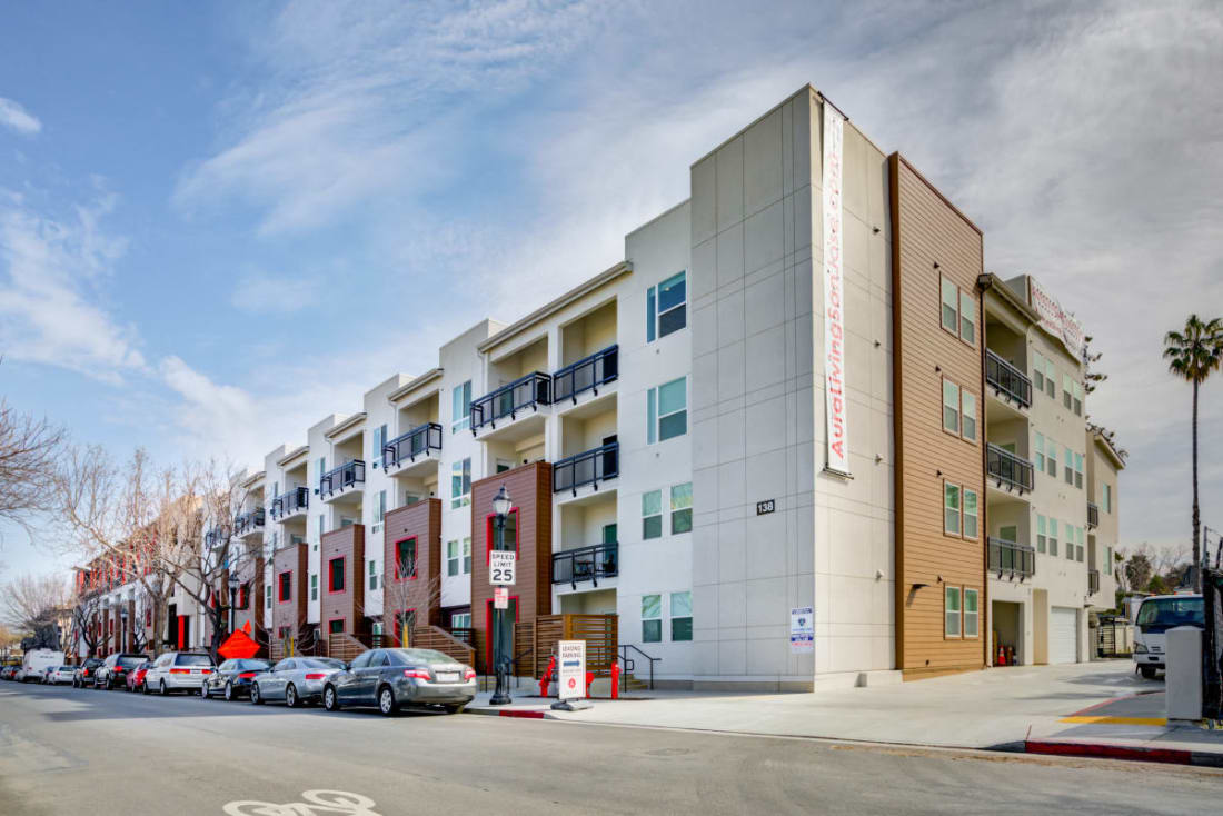 Exterior of modern apartment building