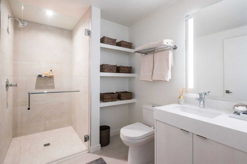 Interior of modern apartment bathroom