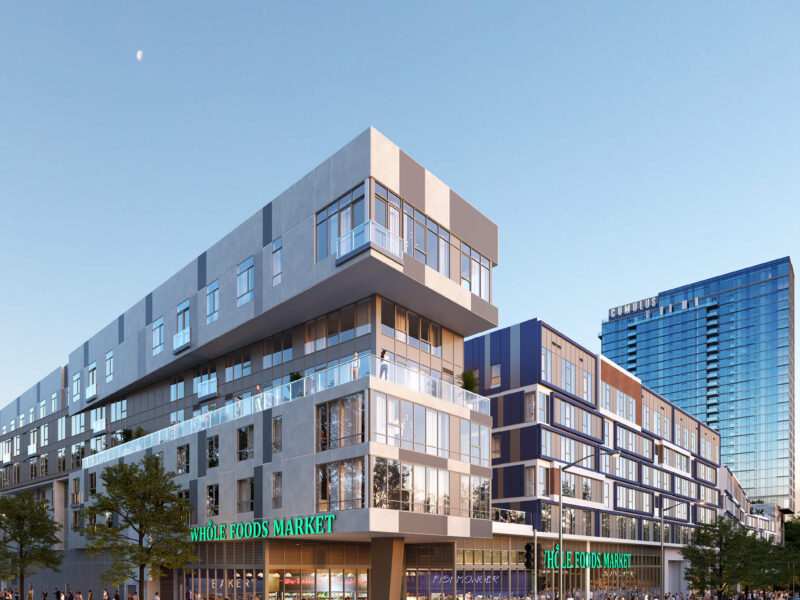 Property exterior of modern apartment building