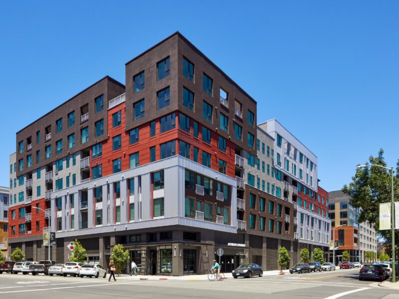 Exterior of modern apartment building